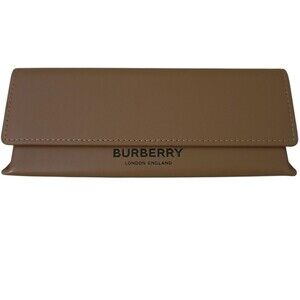 authentic burberry brown leather sunglass case eyeglass hard case